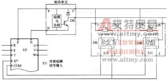 变频器制动电阻并联时热保护的接法