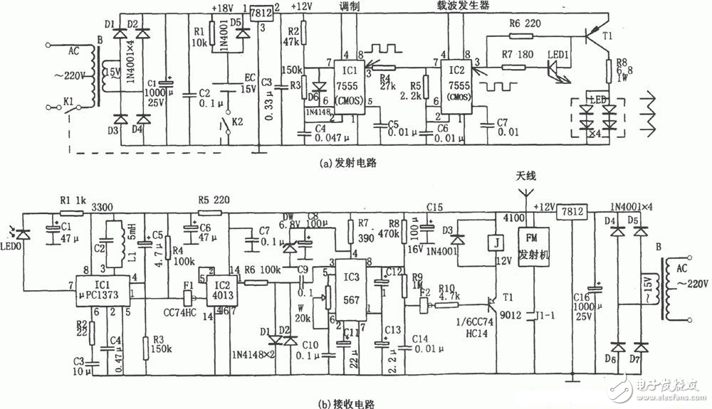 无线发射与接收智能监控报警电路模块