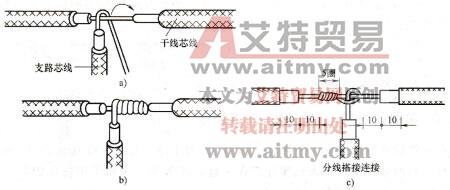 图3 11单股铜芯导线的T形分支连接
