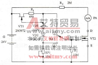 采用电流表检测场效应晶体管的跨导