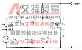采用电流表测量单结晶体管的分压比
