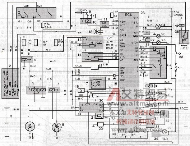 2TZ-FE发动机电脑控制系统电路图