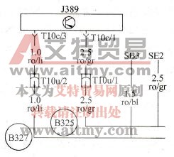 右后门控制单元热敏熔丝线路