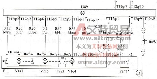 左后门控制单元相关线路