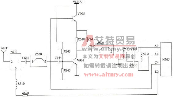 诺基亚系列8850/8210型手机1800MHz接收高放电路