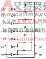 图3-71反相器ULN2003A内部结构图
