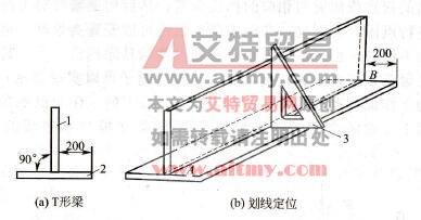 图7-10 T形梁的划线定位装配
