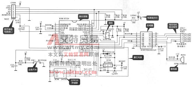 图5-39海信KFR-35GW/06ABP变频空调器的室内机控制电路的工作原理 图5-39海信KFR-35GW/06ABP变频空调器的室内机控制电路的工作原理