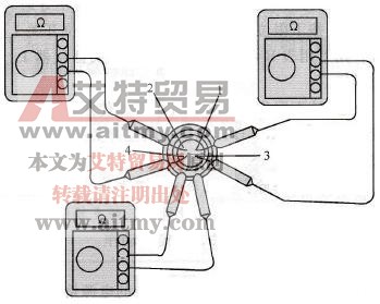 丰田大霸王天窗电源继电器检测示意图