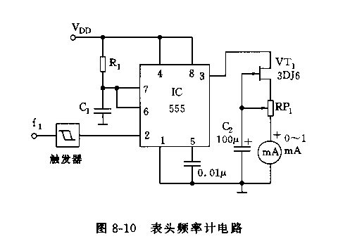 555表头频率计电路