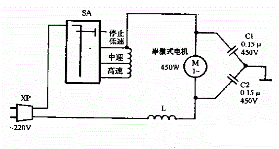 三惠牌FDW-45多功能食品加工机电路图