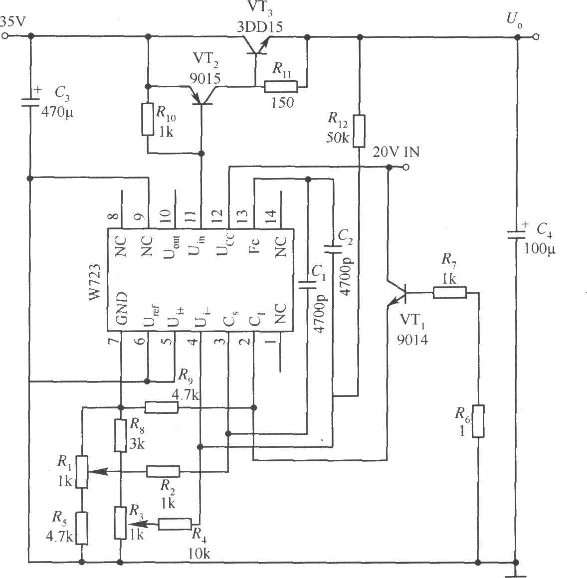 W723构成的输出电压和电流均可调的应