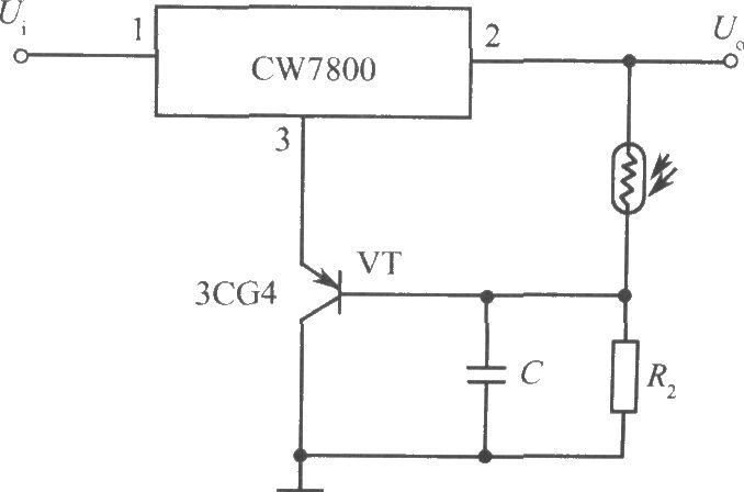 CW7800构成的光控集成稳压电源电路之二