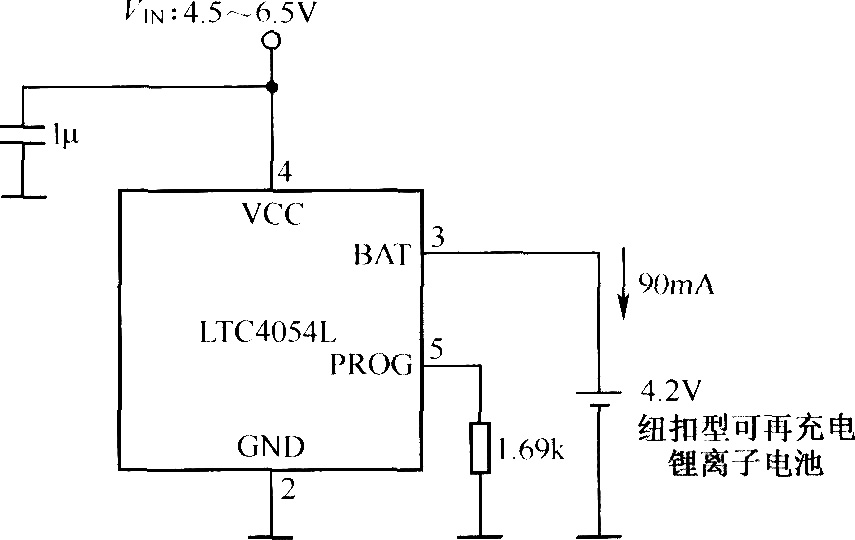 纽扣型可再充电锂离子电池充电电路