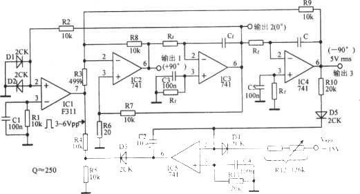 《状态变量滤波器SVF型多相输出振荡器》相关图片 状态变量滤波器SVF型多相输出振荡器