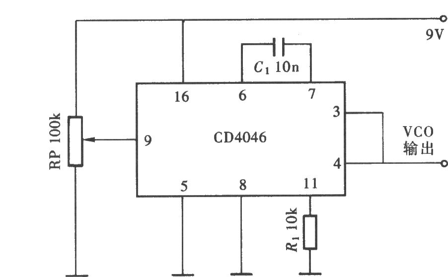 用CD4046组成的宽频段压控振荡器