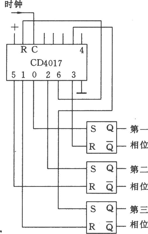 由CD4017构成的三相波形发生器