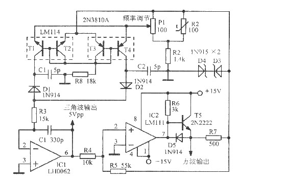 1Hz～100kHz方波-三角波振荡器