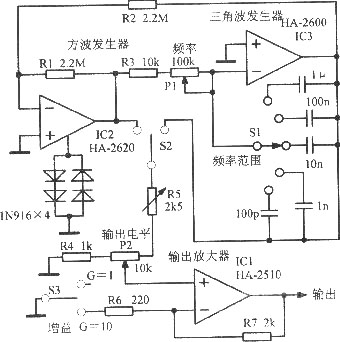 2.5Hz～250kHz方波一三角波振荡器
