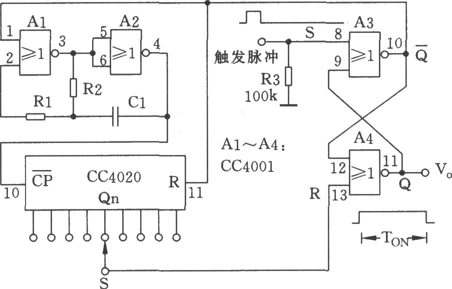 数控单稳态多谐振荡电路
