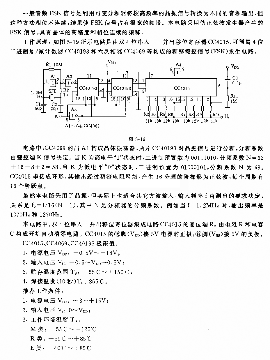 频移键控信号(FSK)发生器电路