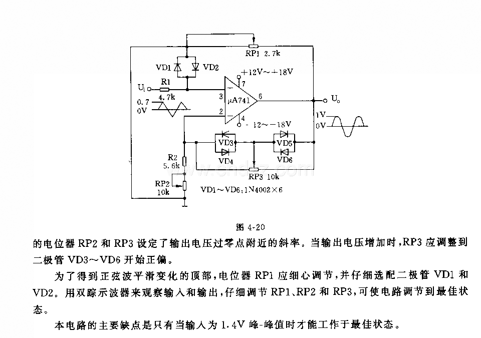 简单的三角波变换正弦波电路