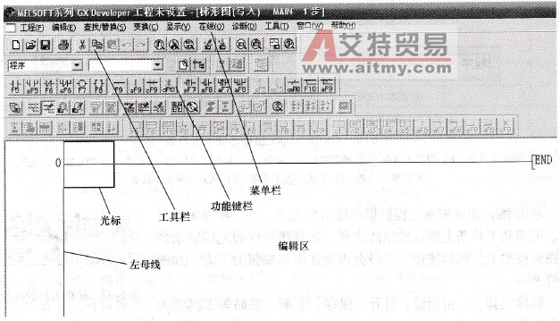 GX Developer编程软件的操作主界面