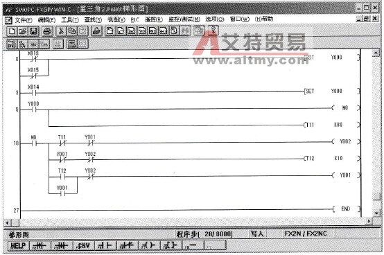 两级延时的电动机Y-△起动梯形图