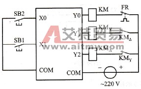 降压启动PLC I/O接线图
