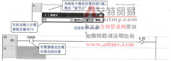 计数器接点的输入流程