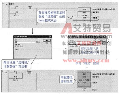 CX-Programmer修改定时器的设定值
