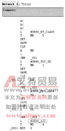 OB86中所编写的程序