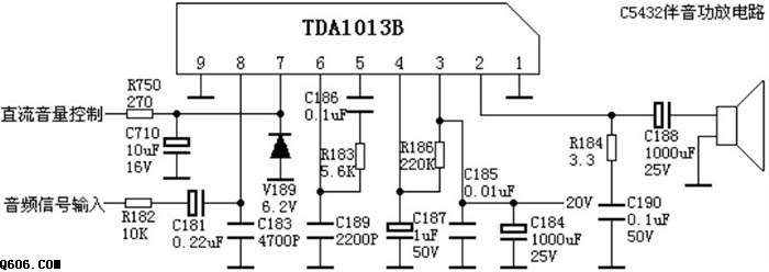 TDA1013B彩电常用伴音功放电路