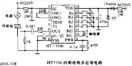 HT7706内部结构及应用电路图