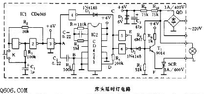 床头延时灯电路图