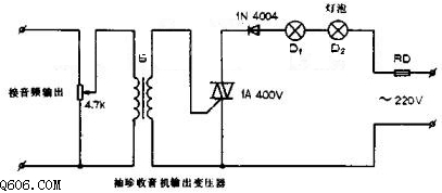 简易音乐控制彩灯电路图