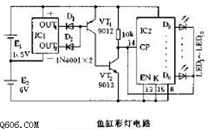 鱼缸彩灯电路图