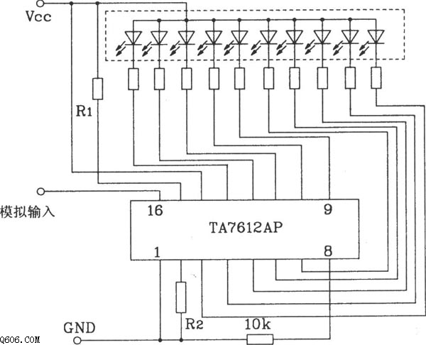 TA7612AP对数显示驱动电路图