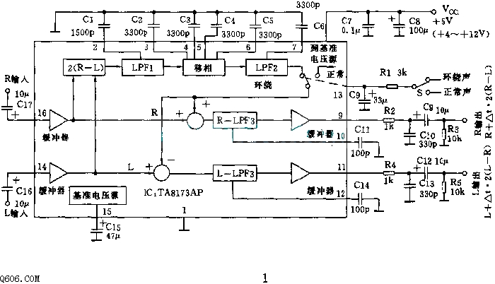 模拟环绕声发生器电路图