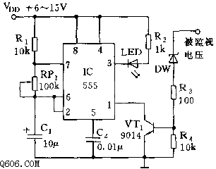 555过压指示电路图