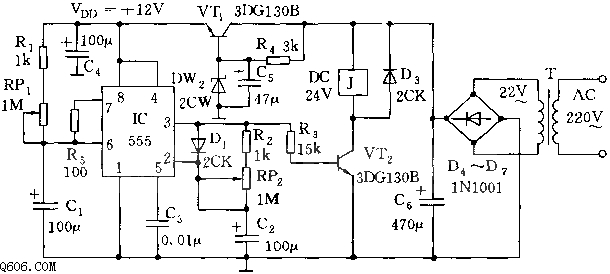 555自动推煤定时控制电路图