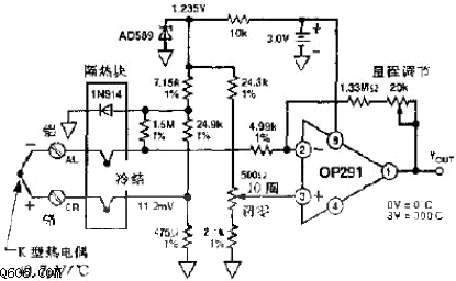 电池冷端热电偶保护电路图