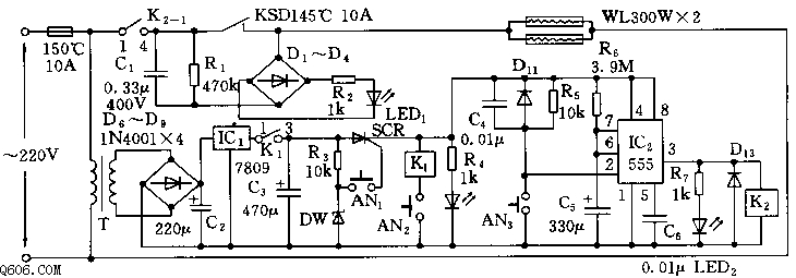 消毒柜电子控制电路图