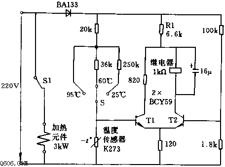 液体用电子恒温箱电路图