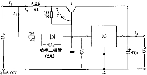 电流限制的大电流稳压电路图