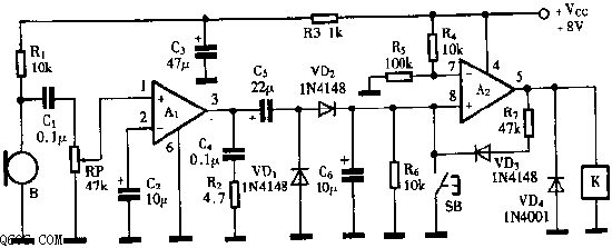 巧用kd-28做声控开关电路图