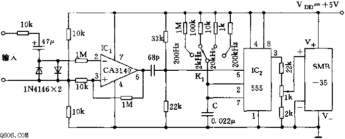 3-1/2位数字频率计数器电路图