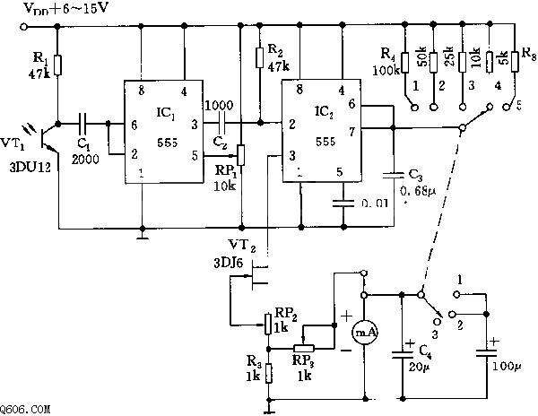 光电转换转速表电路图