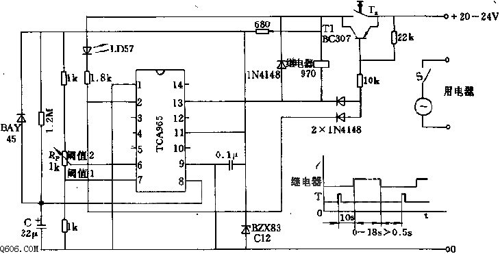具有106固定预置时间的定时器电路图