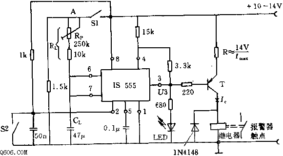 汽车或房间用定时器报警电路图